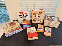 Full view of all cookbooks laid out on table