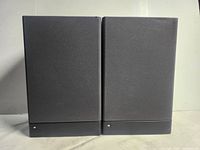 Front view of both speakers with grilles attached