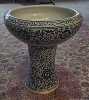 Set assembled showing bowl on pedestal with pattern