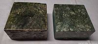 Top view of both green stone blocks