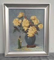 Full view of framed painting showing subject and frame