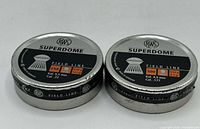 Two RWS Superdome tins side by side showing calibre, count and branding