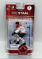 Front view of sealed Eric Staal action figure package