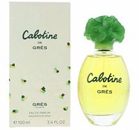 Front of sealed Cabotine de Grès box next to bottle image