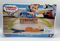 Front of sealed Thomas & Friends Quacky Cargo set box displaying contents and age range