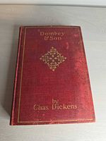 Front cover showing red cloth boards, gilt border, title and author