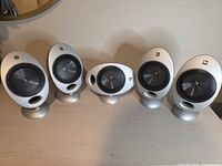 Front view of all five KEF HTS2001 speakers
