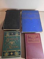 Front covers of all four books showing titles and wear