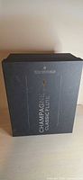 Closed black Waterford box labeled Champagne Classic Flute