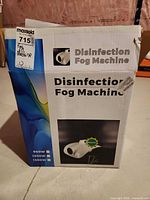 Retail box showing product name Disinfection Fog Machine
