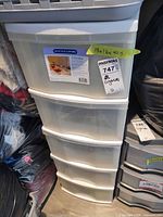 Front view of 5-drawer unit showing full structure