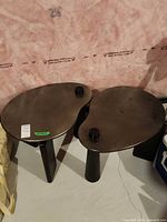 Both wood side tables overview