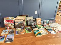 Full lot overview showing books standing and lying, CDs and playing cards