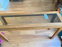 Full top view showing oak frame and glass insert