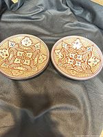 Top view of two matching patterned bowls