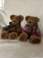 Front view of both Boyds plush teddy bears with accessories visible