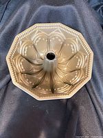 Top view of decorative Bundt pan showing interior pattern