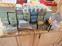 Stacked Partylite boxes, organizer, jar candle, mini candle box, glass votive