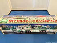 Front of boxed HESS Toy Truck and Helicopter Set