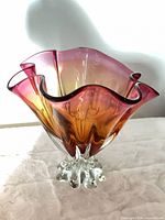 Front view showing gradient colors and ruffled rim