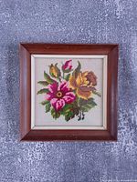 Front view of entire framed needlepoint