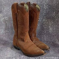 Front angled view of both boots displaying overall style, colour and condition