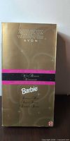 Front of Avon exclusive Winter Rhapsody Barbie box