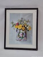 Full view of framed artwork showing image, mat and frame