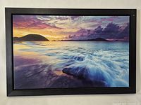 Front view of framed ocean sunset print