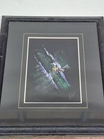 framed abstract oil painting, full view