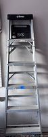 Front view of Husky aluminum step ladder