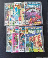 Front covers of all ten bagged Invincible Iron Man issues #164–173