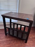 Square end table front and side view