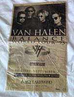 Full view of Balance World Tour ’95 poster showing band image and venue text