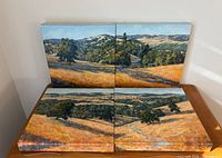 Four 12" x 12" Vicki Asp California Oaks signed prints displayed together