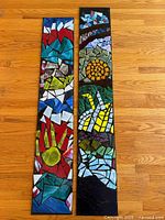 Both stained glass mosaic panels full length view