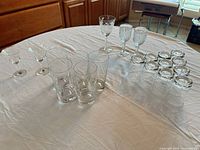 Full lot showing all glasses grouped on table
