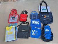 Group shot of all nine reusable bags laid out