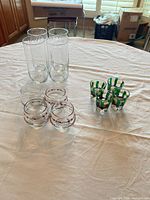 Group shot of all 12 glass pieces on table