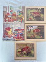 All five prints laid out showing subjects and size