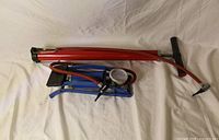 Red hand air pump and blue foot air pump together