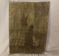 Front view of stone artwork showing entire printed image