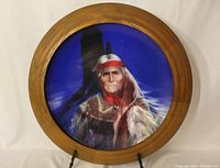 Front view of framed “Apache” collector plate