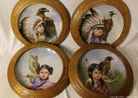 Front view of all four framed plates