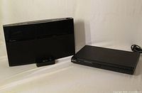 Front view of Sony DVD player and Pioneer speaker system