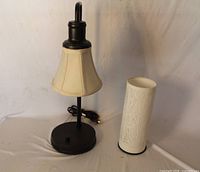 Both lamps side by side showing design, shades, bases and cords