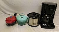 Front view of all four small kitchen appliances