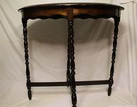 Full view of table showing legs and apron