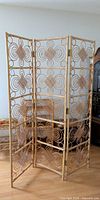 full view of three-panel bamboo divider