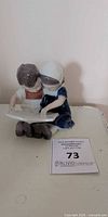 Front view of Bing & Grondahl porcelain figurine showing boy and girl reading